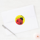 Sticker Rond Lady Bug Cute 1ère fête d'anniversaire (Enveloppe)