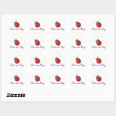 Sticker Rond Lady Bug - mignonne comme un bug (Feuille)