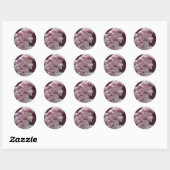 STICKER ROND LADY DE VIN ROUGE ANTIQUE, RAISINS ET GRAPEVINES (Feuille)