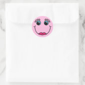 Sticker Rond Lady Emoji Face Rose (Sac)