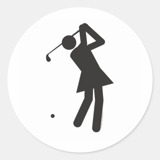 Sticker Rond Lady-golfer-T (Devant)