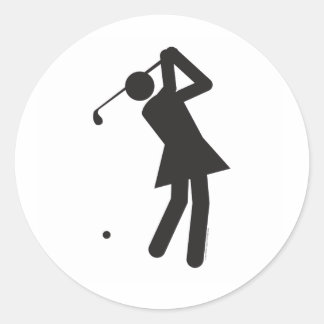 Sticker Rond Lady-golfer-T