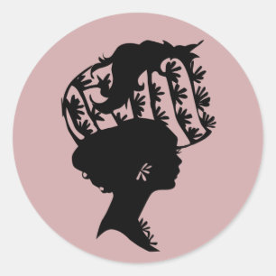 Sticker Rond Lady in a Bonnet 9 Blush Pink AH2010