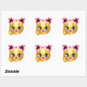 Sticker Rond Lady Kitty Face (Feuille)