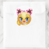 Sticker Rond Lady Kitty Face (Sac)