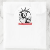 Sticker Rond Lady Liberty Lit Des Livres Interdits (Sac)