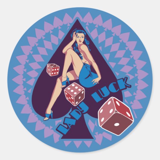 Sticker Rond Lady Luck (Devant)
