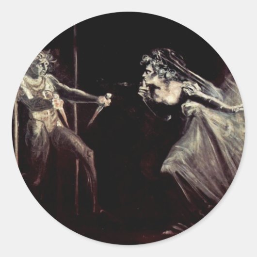 Sticker Rond Lady Macbeth Reçoit Les Daggers, Lady Macbeth Ta (Devant)