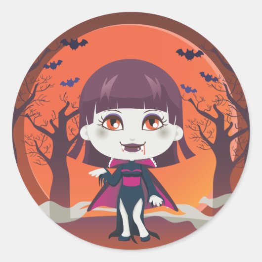 Sticker Rond Lady Vampire (Devant)