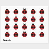 Sticker Rond Ladybug 60s rétro cool rouge jaune (Feuille)