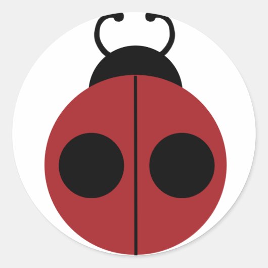 Sticker Rond Ladybug 60s rétro cool rouge jaune (Devant)