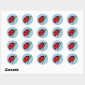 Sticker Rond Ladybug à la soif (Feuille)