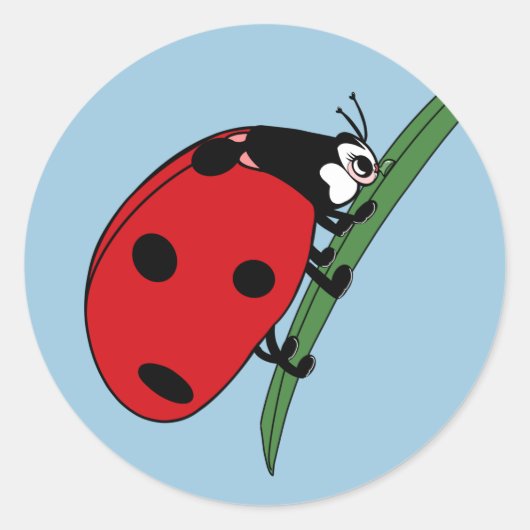 Sticker Rond Ladybug à la soif (Devant)
