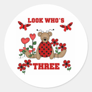 Sticker Rond Ladybug Bear 3e anniversaire