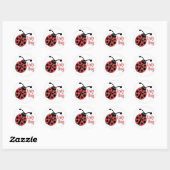 Sticker Rond Ladybug Cute Animal Print (Feuille)