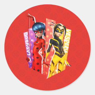 Sticker Rond Ladybug et Vesperia Graphic