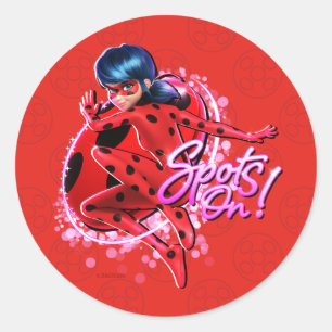 Sticker Rond Ladybug miraculeux   Spots Sur Graphic
