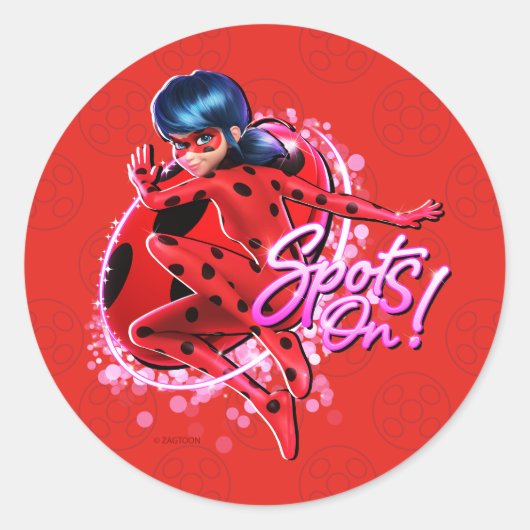 Sticker Rond Ladybug miraculeux | Spots Sur Graphic (Devant)