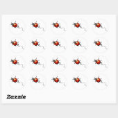 Sticker Rond Ladybug Rockstar (Feuille)