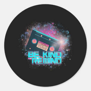 Sticker Rond Ladys Cassette Be Kind - Out of this-World