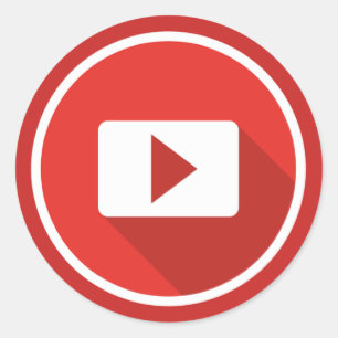 Sticker Rond L'affiche de YouTube est grande