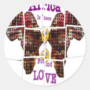 Sticker Rond L'Afrique c'est là que j'ai trouvé l'amour