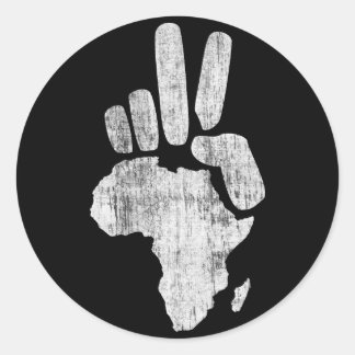 Sticker Rond l'afrique du darfour main de la paix