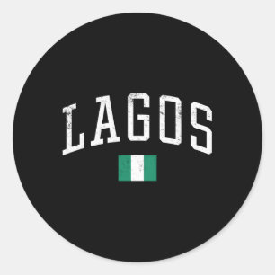 Sticker Rond Lagos Nigeria Pays Drapeau Vacances