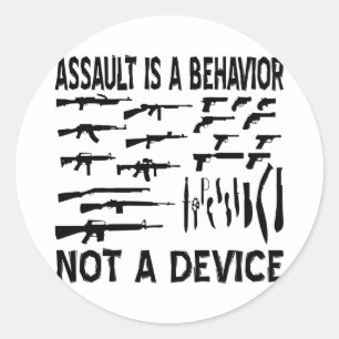 Sticker Rond L'agression est un comportement et non un pistolet