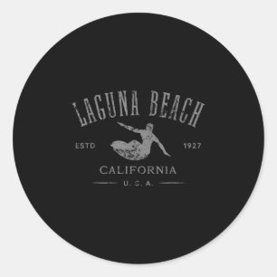 Sticker Rond Laguna Beach California Surf Design en panne