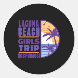 Sticker Rond Laguna Californie Ca Plage Filles Voyage Vacances