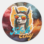 Sticker Rond Laid back Llama (Devant)