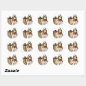 Sticker Rond L'aide de Basset Hound Daddy (Feuille)