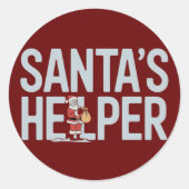 Sticker Rond L'aide de Noël du Père Noël (Devant)