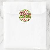 Sticker Rond l'aide du Père Noël (Sac)