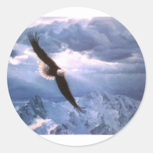 Sticker Rond L'aigle fait la tempête