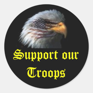 Sticker Rond l'aigle, soutiennent nos troupes