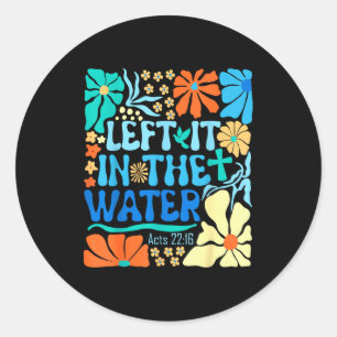 Sticker Rond Laissé dans l'eau Vintage Boho Baptisé Christi