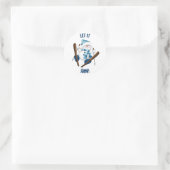 Sticker Rond Laisse-Le Neiger ! Snowman Skier (Sac)