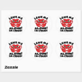 Sticker Rond Laisse-moi seul Je suis Crabby (Feuille)