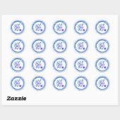 Sticker Rond Laisser il neige Faux Parties scintillant Bleu et (Feuille)