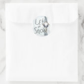 Sticker Rond Laisser la neige glacée hiver (Sac)