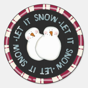 Sticker Rond Laisser la neige Tshirts et cadeaux de vacances