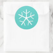 Sticker Rond Laisser la neige Turquoise Flocon de neige (Sac)