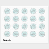 Sticker Rond Laisser L'Amour Bleu Étincelant Avec Mariage Confe (Feuille)