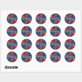 Sticker Rond Laisser l'aventure commencer Floral w Date (Feuille)