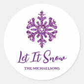 Sticker Rond Laisser neiger Flèche-neige pourpre (Devant)