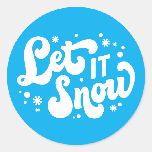Sticker Rond Laisser neiger hiver design (Devant)