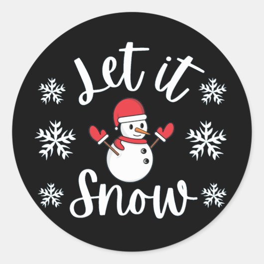 Sticker Rond Laisser neiger Noël hiver (Devant)