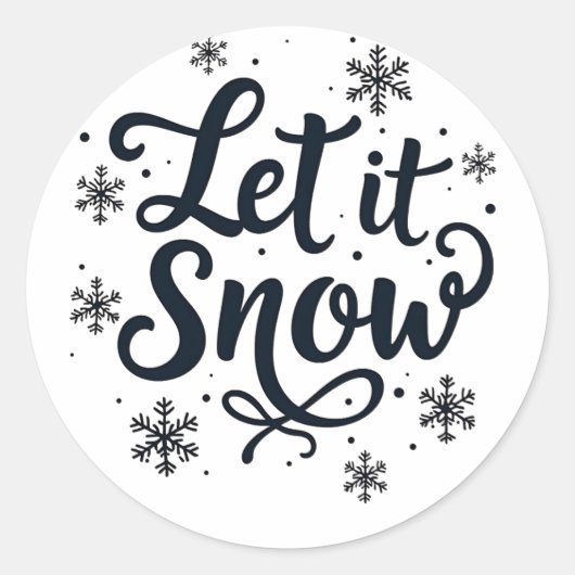 Sticker Rond Laisser neiger Saison d'hiver Flamme de neige Noël (Devant)